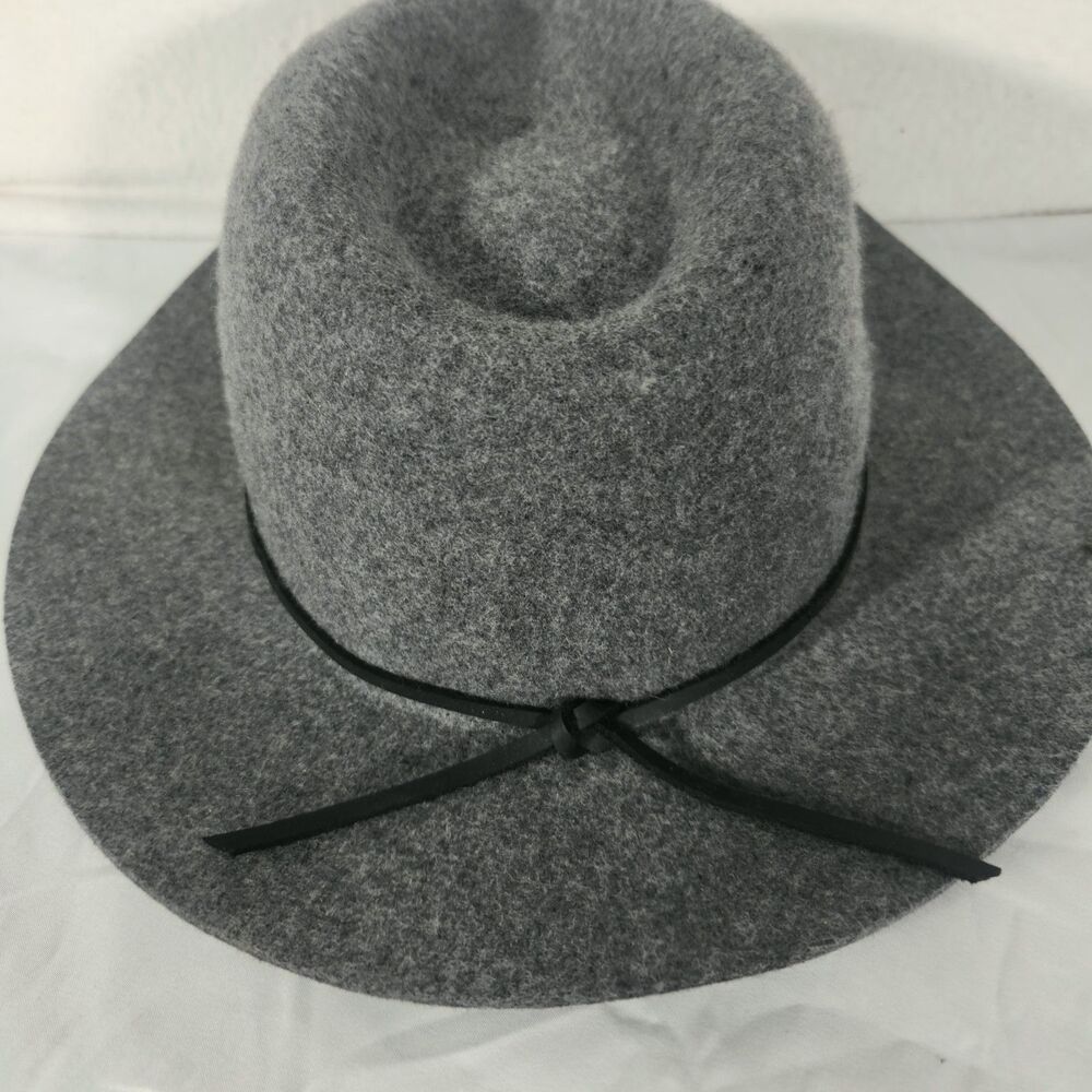 Brixton Women’s Welsey Fedora Hat Gray Wool Medium Classic Chic Style Size M